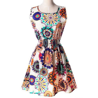 Robe été tissus taille élastique
