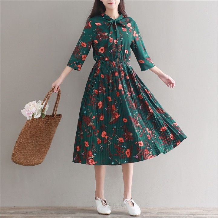 Robe japonaise verte style mori