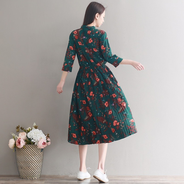 Robe japonaise verte style mori