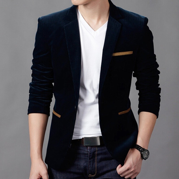 Blazer coréen style casual slim poche colorée