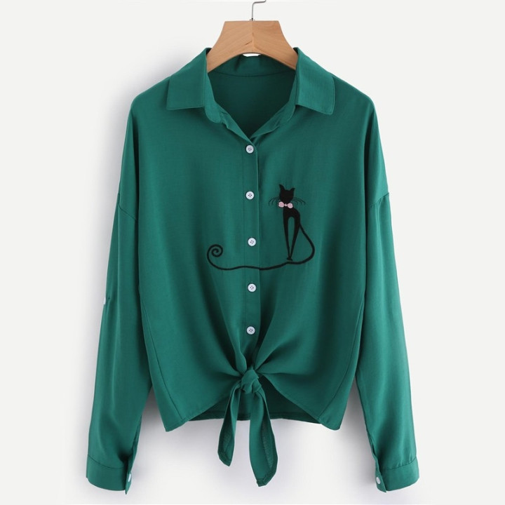 Chemise coréenne imprimé chat