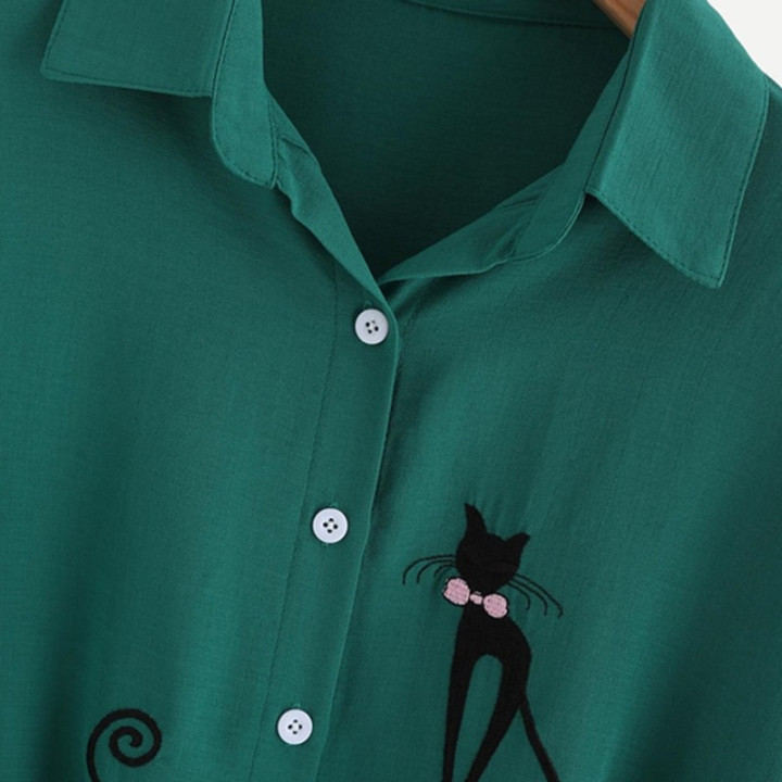 Chemise coréenne imprimé chat