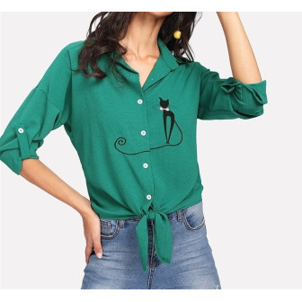 Chemise coréenne imprimé chat