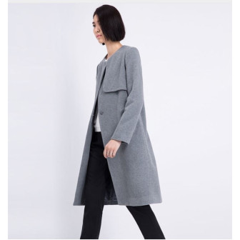 Manteau casual col ras de cou