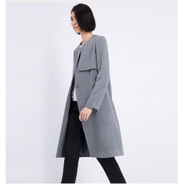 Manteau casual col ras de cou