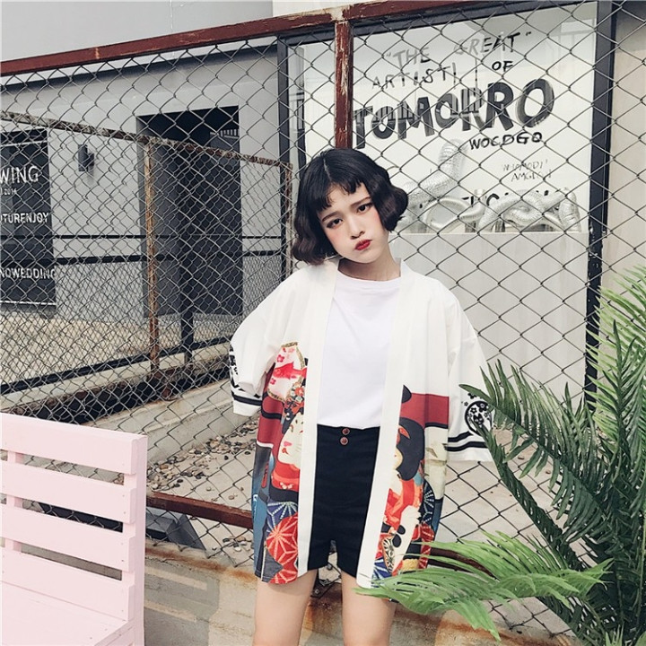 Kimono été carpe femme chat