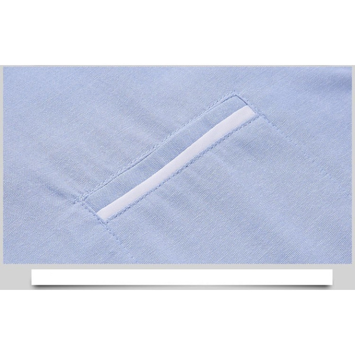 Chemise col mao liseré blanc manches longues
