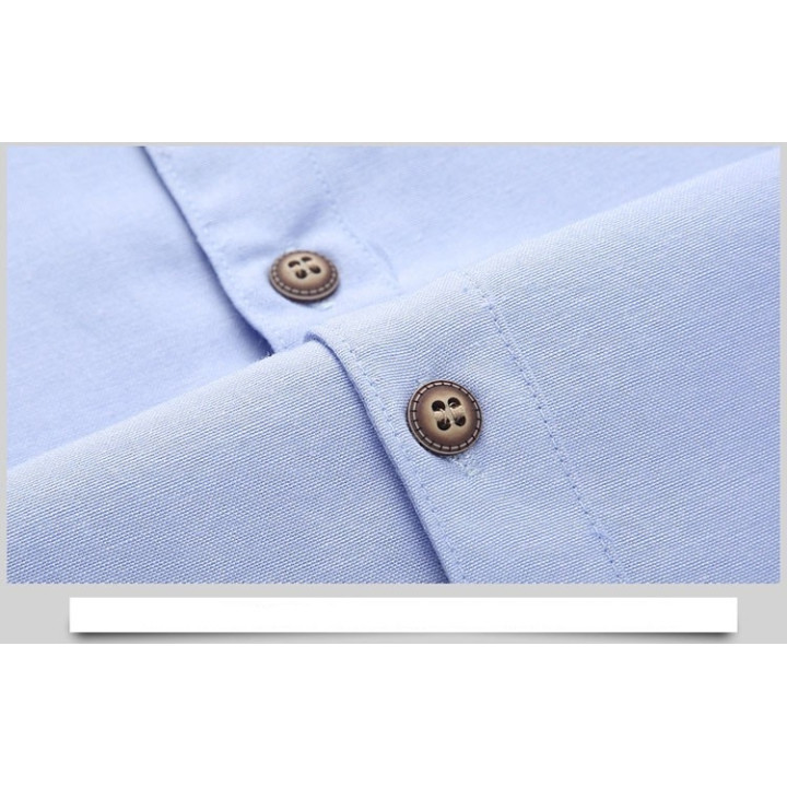 Chemise col mao liseré blanc manches longues