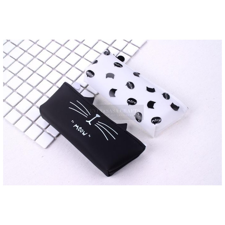 Trousse kawaii chat meow bulles