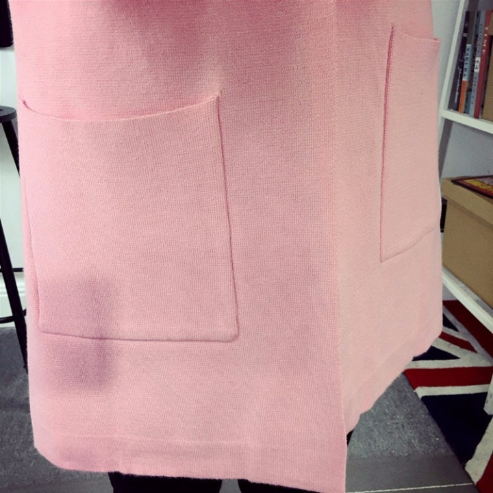 Manteau cardigan tissu rose
