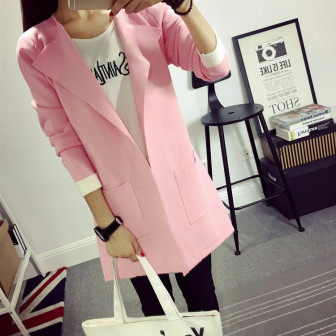 Manteau cardigan tissu rose