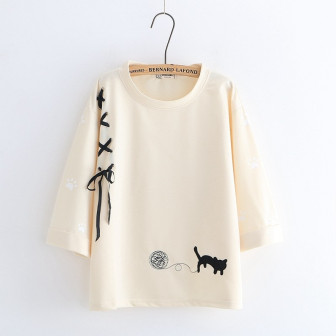 T-shirt trois lacets chat
