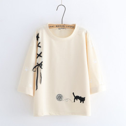 T-shirt trois lacets chat