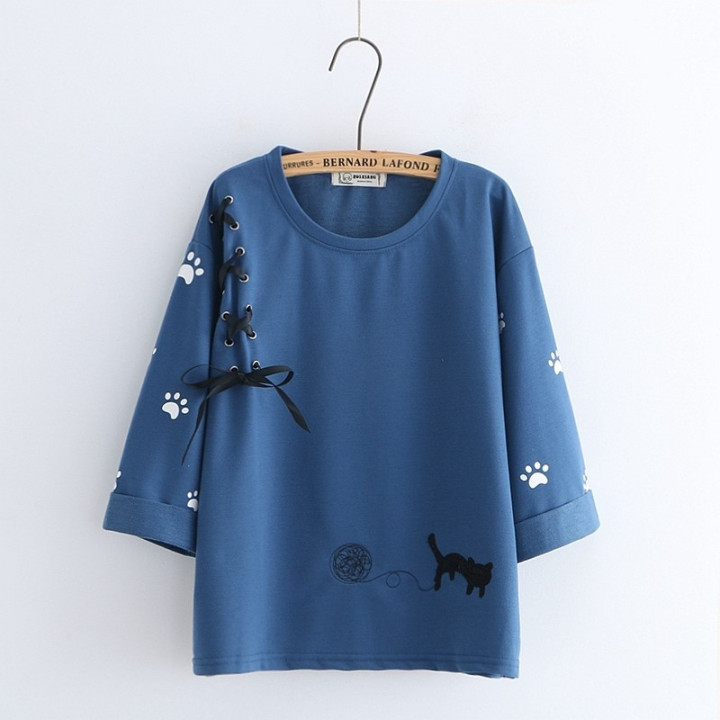 T-shirt trois lacets chat