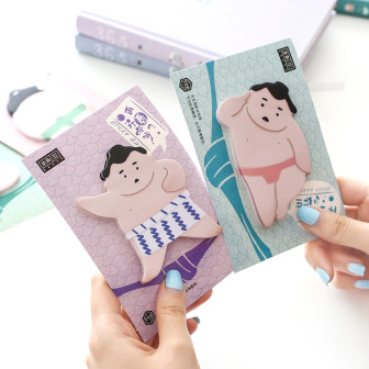 Papeterie japonaise coréenne - Bloc-notes sumo feuilles adhésives duo