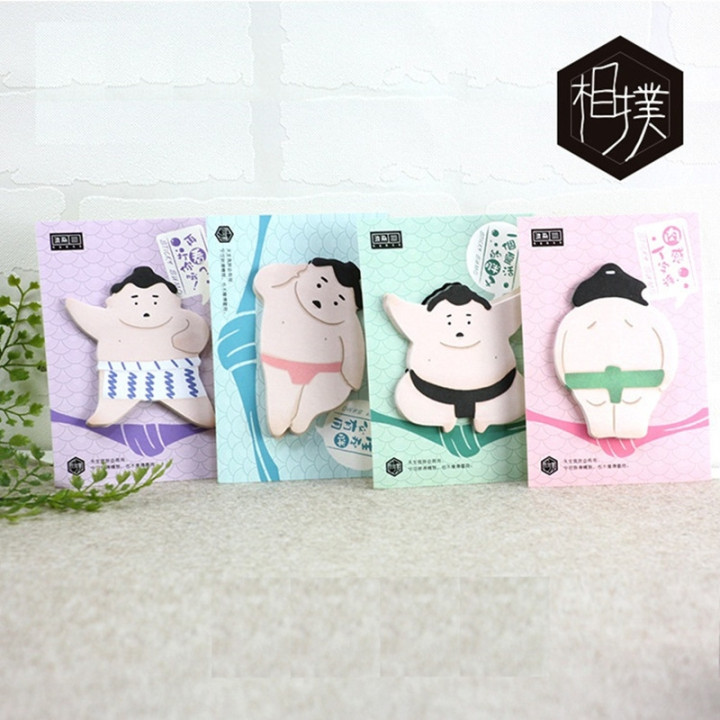 Papeterie japonaise coréenne - Bloc-notes sumo feuilles adhésives - vue ensemble
