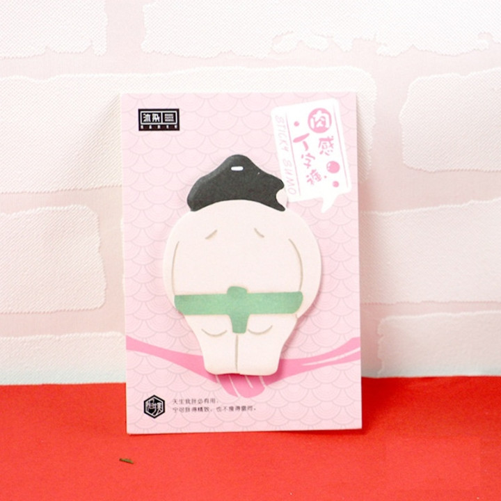 Papeterie japonaise coréenne - Bloc-notes sumo feuilles adhésives dos