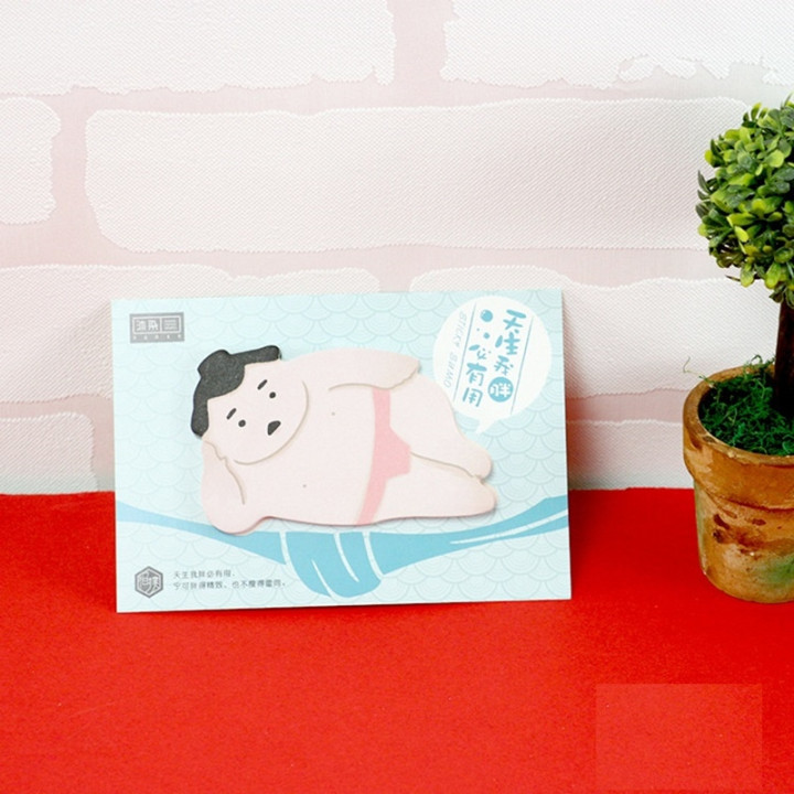 Papeterie japonaise coréenne - Bloc-notes sumo feuilles adhésives couché