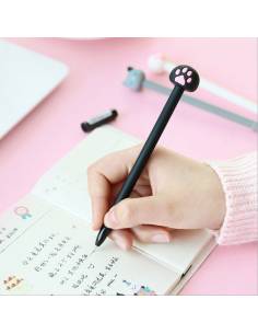 Stylo japonais coréen kawaii tête de chat - noir main