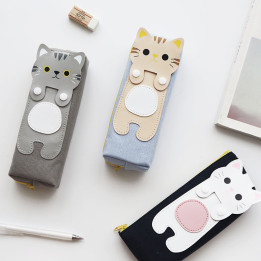 Trousse japonaise coréenne kawaii Chat - ensemble trio