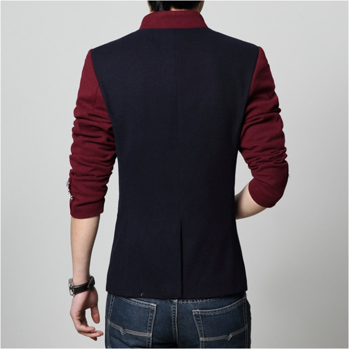 Blazer japonais Col Mao Casual slim fit - noir dos