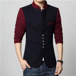 Blazer japonais Col Mao Casual slim fit - noir face 2
