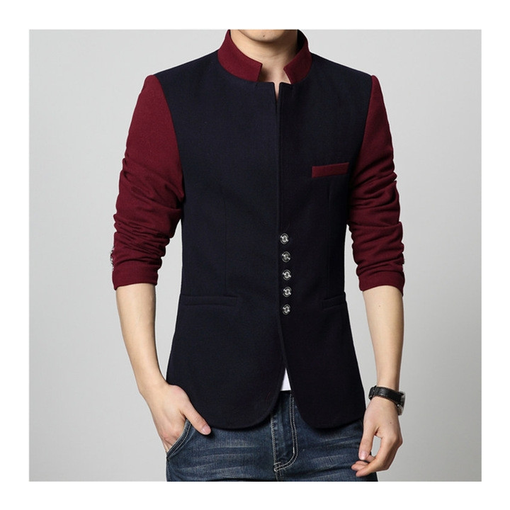 Blazer japonais Col Mao Casual slim fit - noir face 2