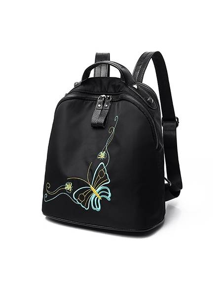 Sac japonais coréen - Sac à Dos Papillon noir - biais