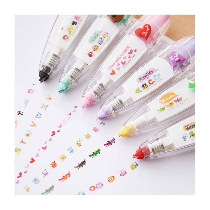 Papeterie japonaise coréenne - Rouleau Marqueur Kawaii Animaux - vrac