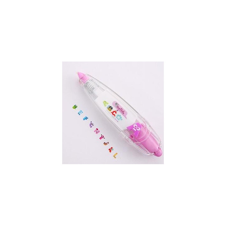 Papeterie japonaise coréenne - Rouleau Marqueur Kawaii Animaux - rose