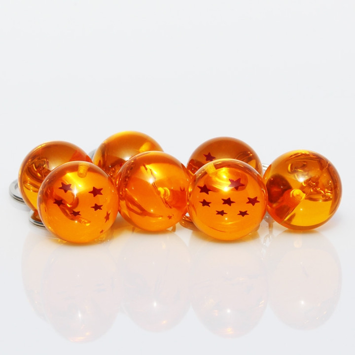 Manga japonais - Porte-clé Boule de Cristal Dragon Ball Super 1 à 7 étoiles - ensemble coté