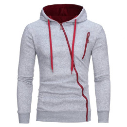 Sweat coréen Capuche Slim Style Décontracté gris rouge