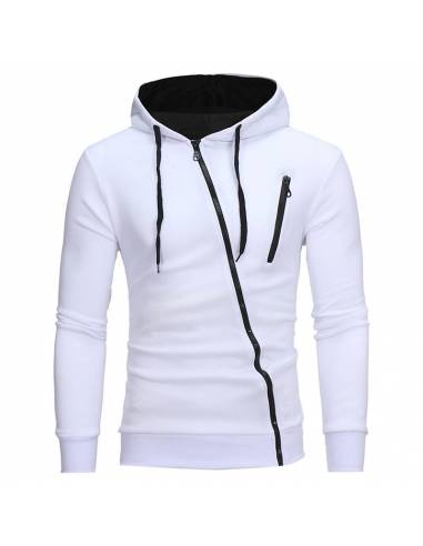 Sweat coréen Capuche Slim Style Décontracté blanc noir