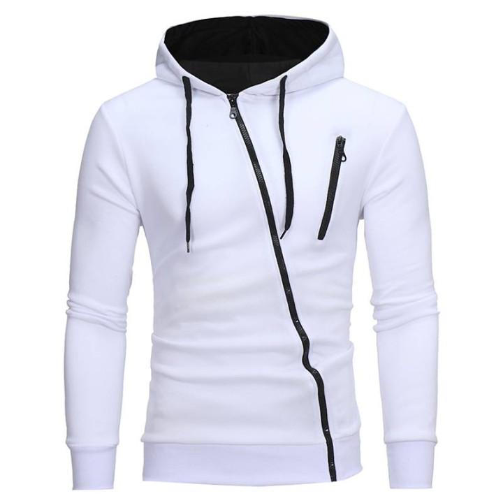 Sweat coréen Capuche Slim Style Décontracté blanc noir