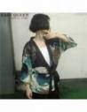 Kimono été femme carpe japonaise noir profil