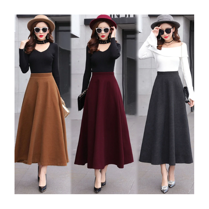 Jupe longue taille haute