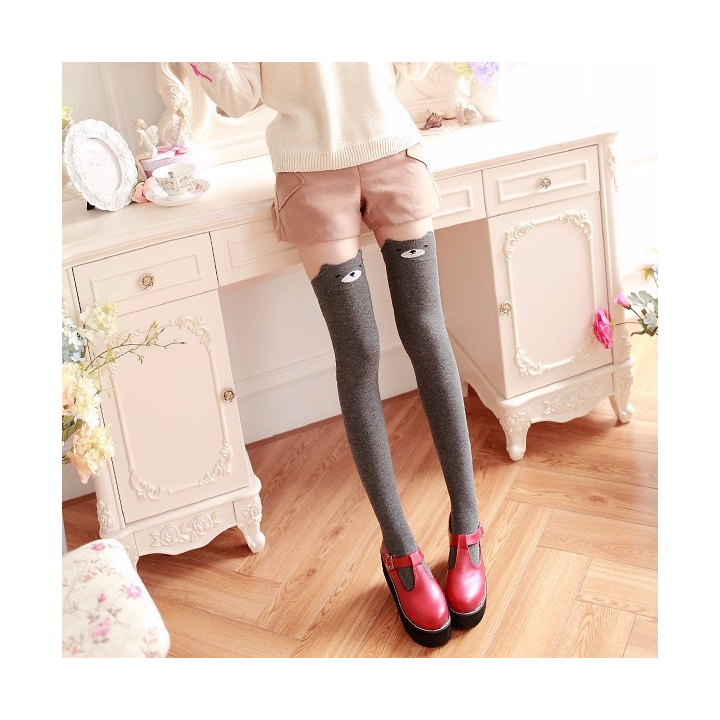 Chaussettes hautes Kawaii motifs animaux