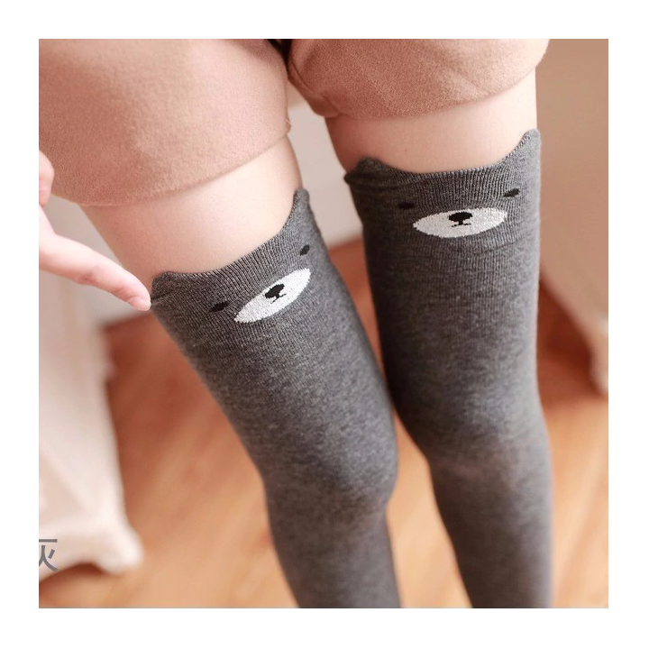 Chaussettes hautes Kawaii motifs animaux
