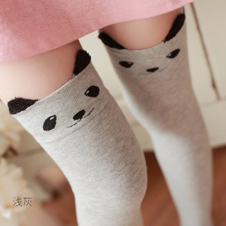 Chaussettes hautes Kawaii motifs animaux