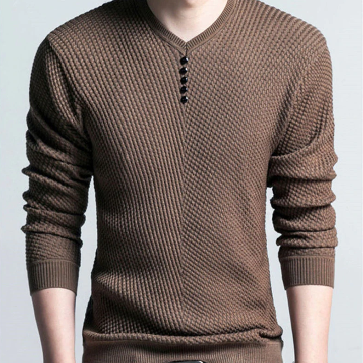 Pull à encolure boutonnée