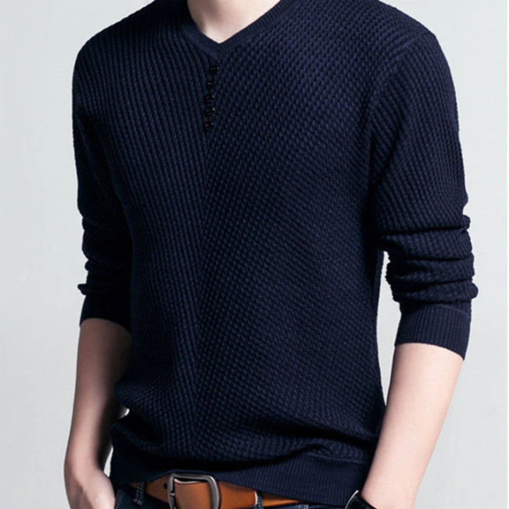 Pull à encolure boutonnée