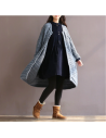 Robe en velour côtelé col Mori