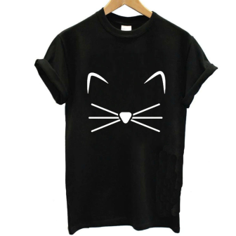 T-Shirt moustache chat