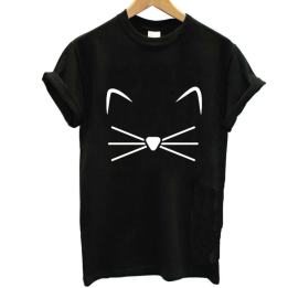 T-Shirt moustache chat