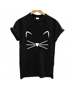 T-Shirt moustache chat