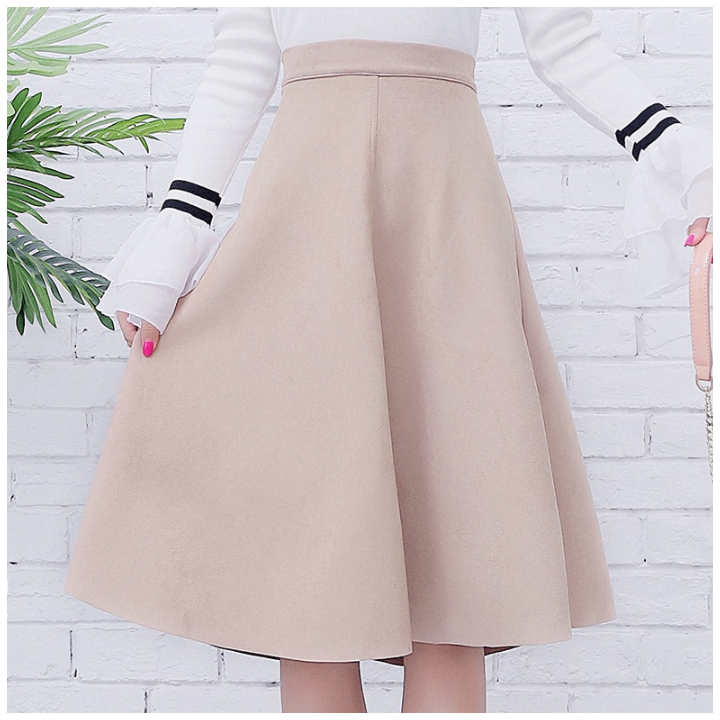 Jupe taille haute style daim