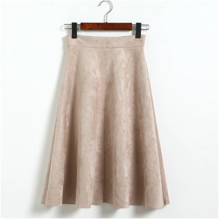 Jupe taille haute style daim