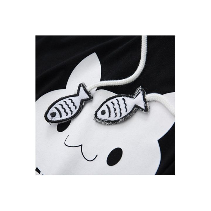 T-shirt à capuche chat