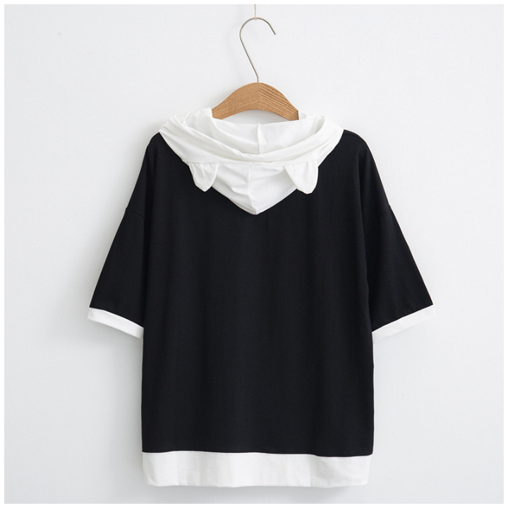 T-shirt à capuche chat