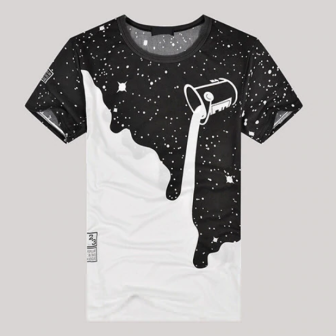 T-shirt imprimé noir et blanc